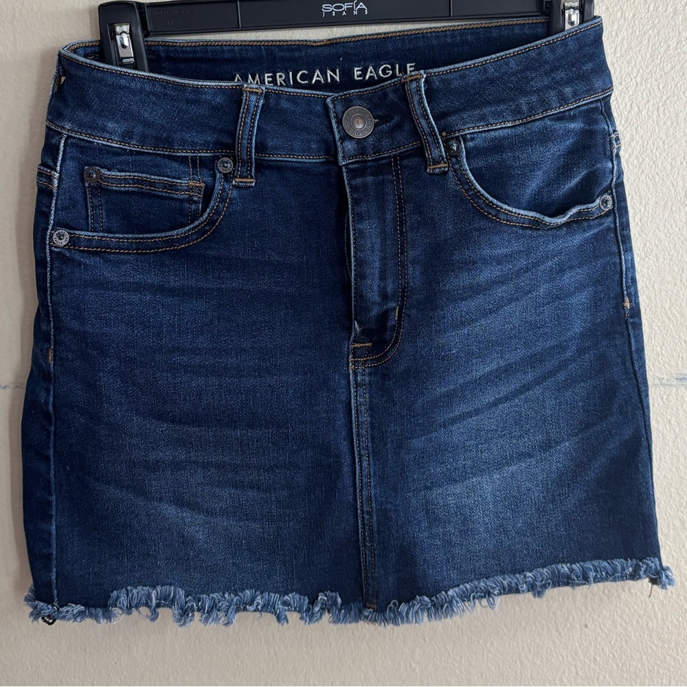 American Eagle Outfitters Dark Blue Denim Pencil Skirt